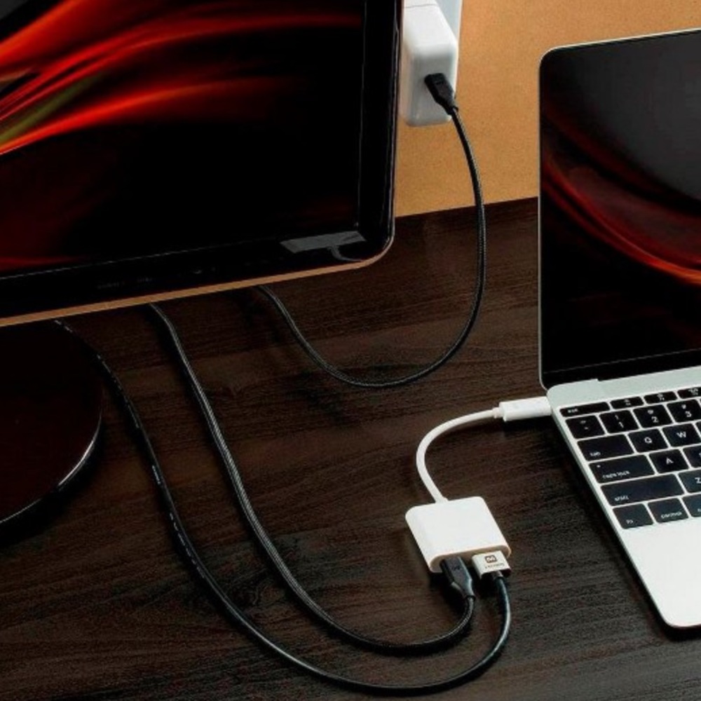 NWT Monoprice USB-C to HDMI&USB-C (F) Dual Port Adapter,Compatible USB-C Laptops - Picture 4 of 8